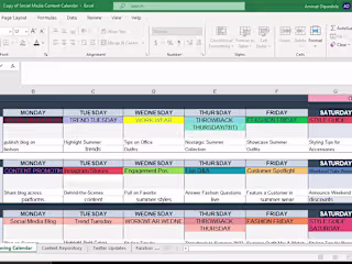 Monthly planning calendar