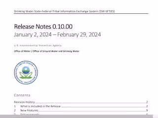 Release Notes for EPA Project: DW-SFTIES