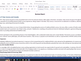 Toby Carvery's Canadian Market Entry Report