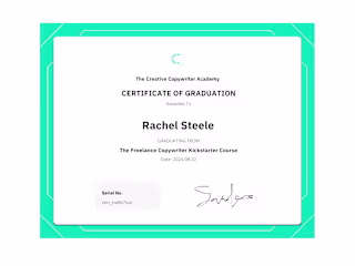 The Freelance Copywriter Kickstarter Course Certificate