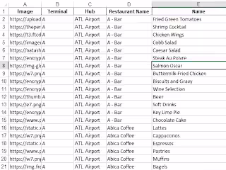 Comprehensive Menu Data Collection for Hartsfield-Jackson Atlant