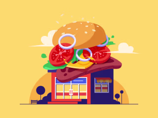 Burger Shop Illustration
