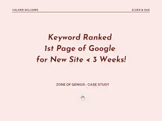 Keyword Ranked 1st Page of Google for New Site < 3 Weeks!