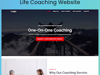 One on one coaching service company website on Behance