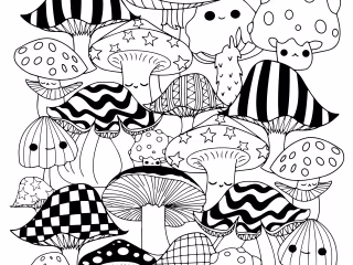 Kawaii style colouring book for teenagers 
