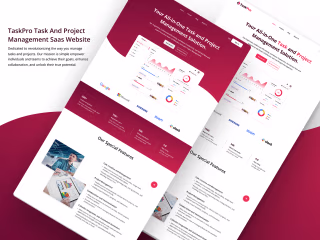 TASK AND PROJECT MANAGEMENT SAAS LANDING PAGE on Behance