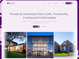 Landing page for an architect company
