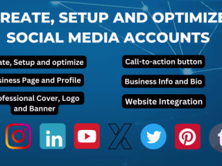I will perfectly create, setup and optimize social media.