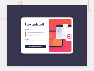 Newsletter sign-up form with success message