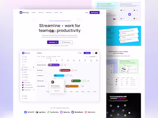 Project management Landing Page ui, uiux, ui design