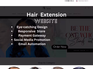 website for hair extensions, eyelashes, beauty salons, and spa 