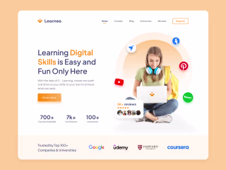 Concept Landing page For Online Learning Platform on Behance
