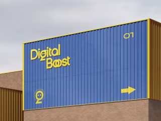 Digital Boost branding, Digital logo, and brand identity
