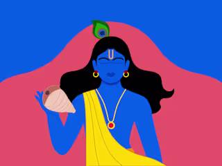 Krishna Illustration - Modern Digital Art