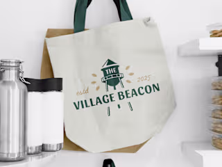 The Village Beacon ☘️ Charming Logo for a Neighbourhood Grocer