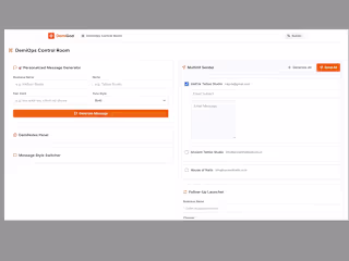 DemiOps Control Room – Frontend UI for AI Outreach Ops