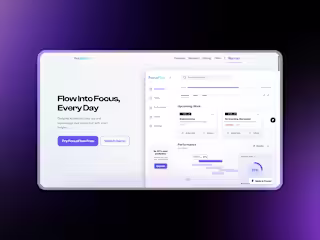 FocusFlow – Personal Productivity Dashboard Landing Page