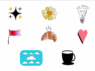 Playful Hand-Drawn Icons in Minimal Sketch Style