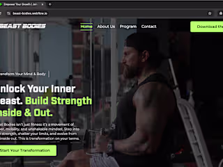 Webflow Website development for Beast Bodies Fitness