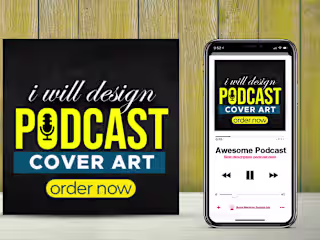 I will design a podcast cover art