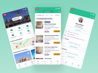 Hotels & Restaurants Mobile app screen UI Design.