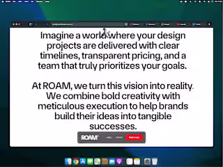 ROAM - Brand Agency Website Design