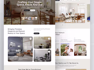 Landing page design for Panto (an interior decoration company)