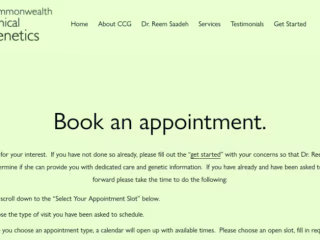 A Booking System Completed for a Clinical Genetics Company