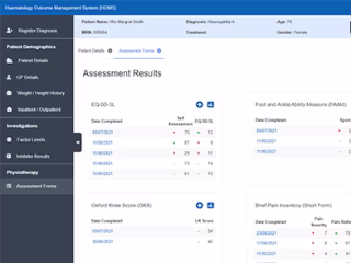 NHS - Haemophilia Outcome Management System (HOMS)