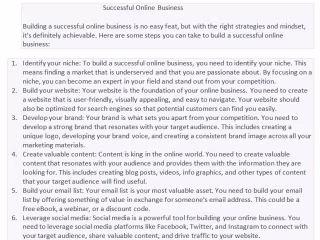 Successful Online Business