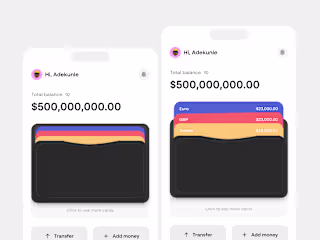 Finance app interface