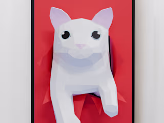 Cat Broke The Frame Papercraft