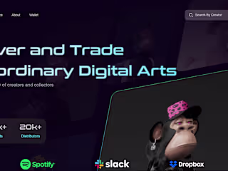 NFT MARKETPLACE LANDING PAGE. (UI by CROWNDZDESIGNS)