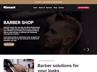 Barber Shop & Grooming Website Design Concept