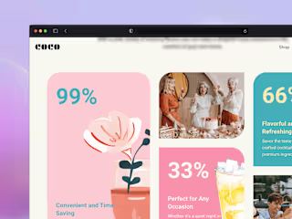 Coco | Pre-made Cocktails landing page