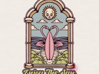 Vintage Tropical Illustration For Surfing Brand | Pynapl Surf