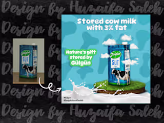 Milk pack social media advertisement 