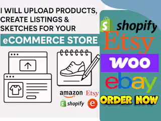 add products upload listings and create product sketches