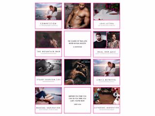 Instagram Grid Design for a Romance Publisher