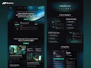 Responsive UI/UX Website Design for AI Note-taker
