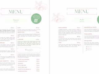 Menu design for French Bakery