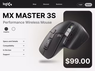 Logitech Product Page Design