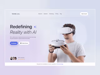 AI-Powered VR Technology Company Web Design