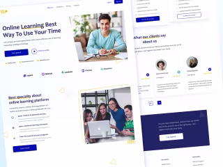 UI/UX design of landing page for online learning on Behance