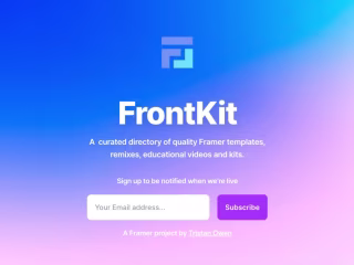 FrontKit - A  Curated Directory of Framer Resources