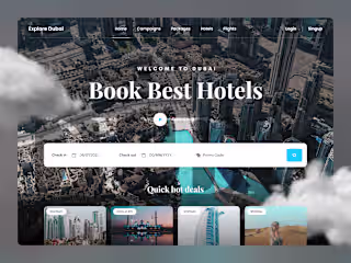 Hotel Booking Website Header Exploration