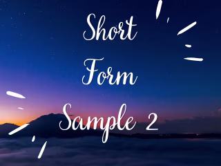 Faceless Short Form Edit Sample 2 