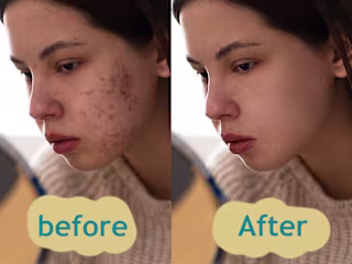 blemishes and acne (rosacea) removal | skin retouching
