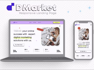 Digital Marketing Responsive LP, Vivid Minimalism Style.