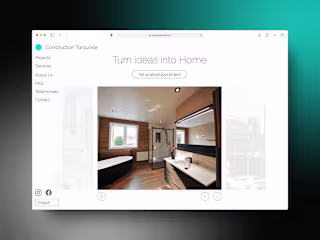 Construction Turquoise Website Development
